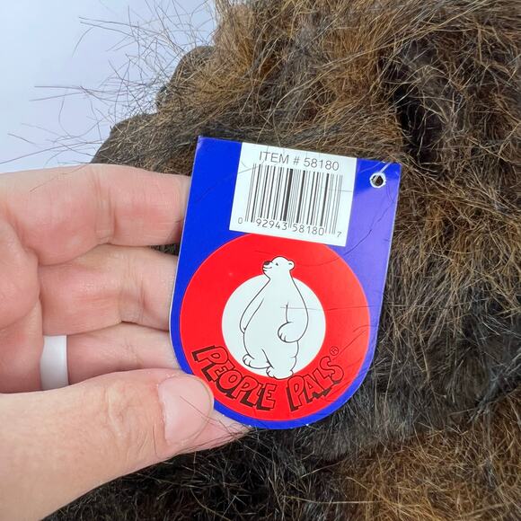 NEW People Pals Plush Ape Orangutan‎ Long Brown Fur Plush Gorilla 14in w Baby - Picture 9 of 13